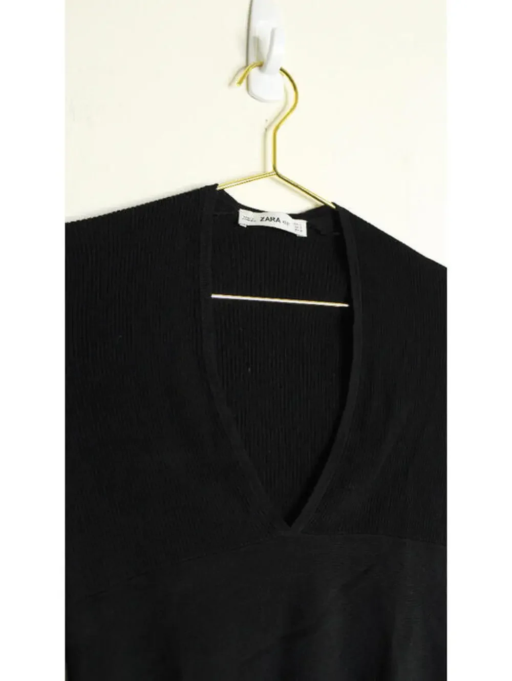 Zara Knit Black Long Sleeve Top - Small - Picture 3 of 4